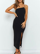 Jupe à bretelles slim de couleur unie